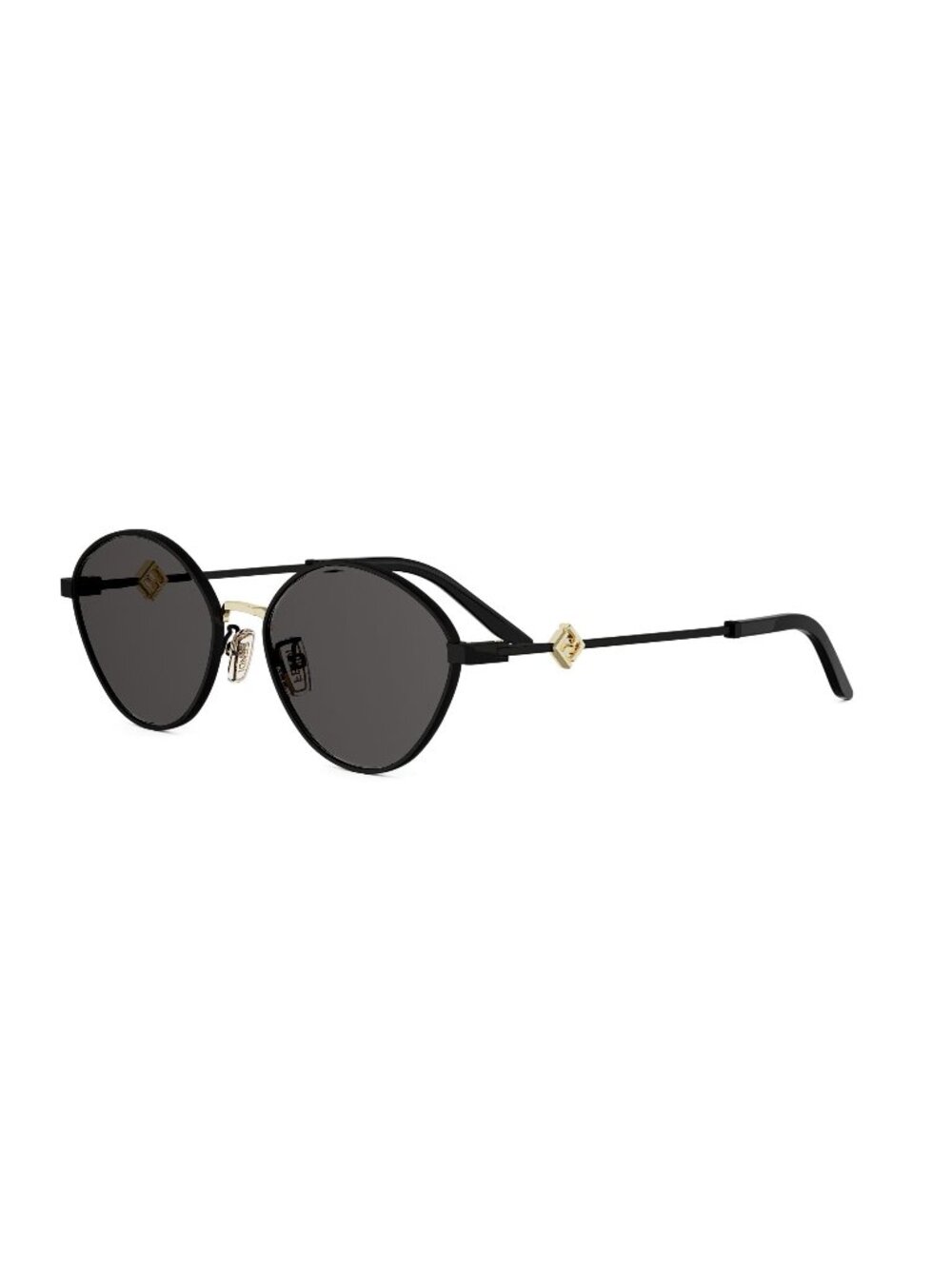New FENDI Women's Sunglasses Metal Frame FF DIAMONDS FE40217U 02A 55 Black Round